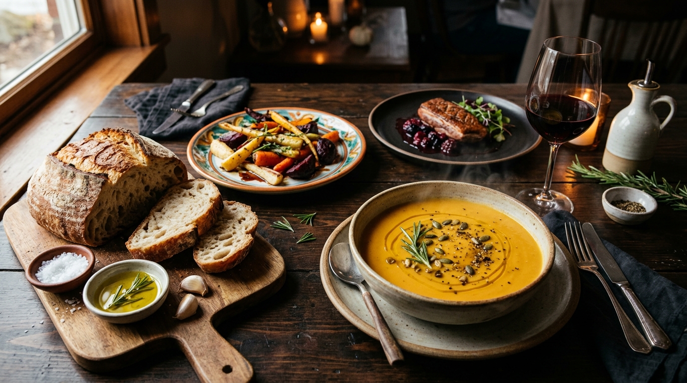 Artisanal culinary kitchen table